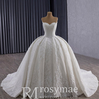 Sparkly Ball Gown Wedding Dress with Detachable Jacket - Rosymae