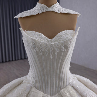 Sparkly Ball Gown Wedding Dress with Detachable Jacket - Rosymae