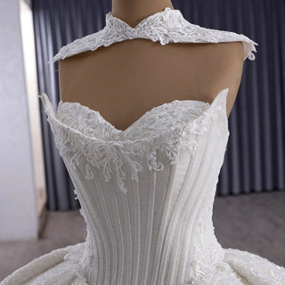 Sparkly Ball Gown Wedding Dress with Detachable Jacket - Rosymae