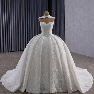 Sparkly Ball Gown Wedding Dress with Detachable Jacket - Rosymae