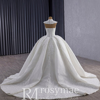 Sparkly Ball Gown Wedding Dress with Detachable Jacket - Rosymae