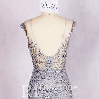 Sparkly Crystals Feather Prom Dresses Evening Gowns - Rosymae