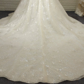 Sparkly Luxury Ball Gown Princess Wedding Dress with Off the Shoulder - Rosymae