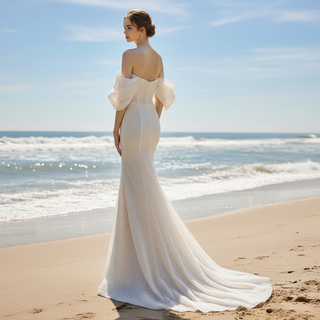 Strapless Curve Neckline Mermaid Wedding Dress