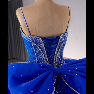 Sparkly V-neck Quinceanera Dress Ball Gown with Spaghetti Straps - Rosymae