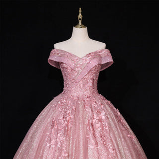 Sparky Off The Shoulder Ball Gown Lace Applique Quinceanera Dresses - Rosymae