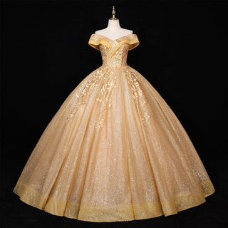 Sparky Off The Shoulder Ball Gown Lace Applique Quinceanera Dresses - Rosymae