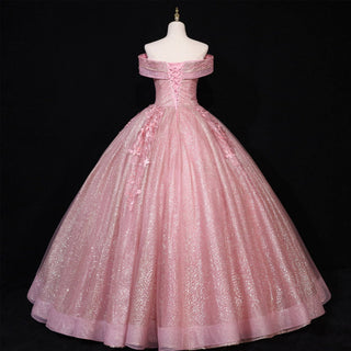 Sparky Off The Shoulder Ball Gown Lace Applique Quinceanera Dresses - Rosymae