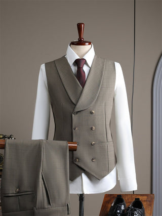 Spring And Autumn Double Breasted British Style Three Piece Men's Suit Set - Rosymae