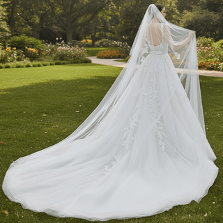 Square Neck Mermaid Lace Wedding Dress with Detachable Train - Rosymae