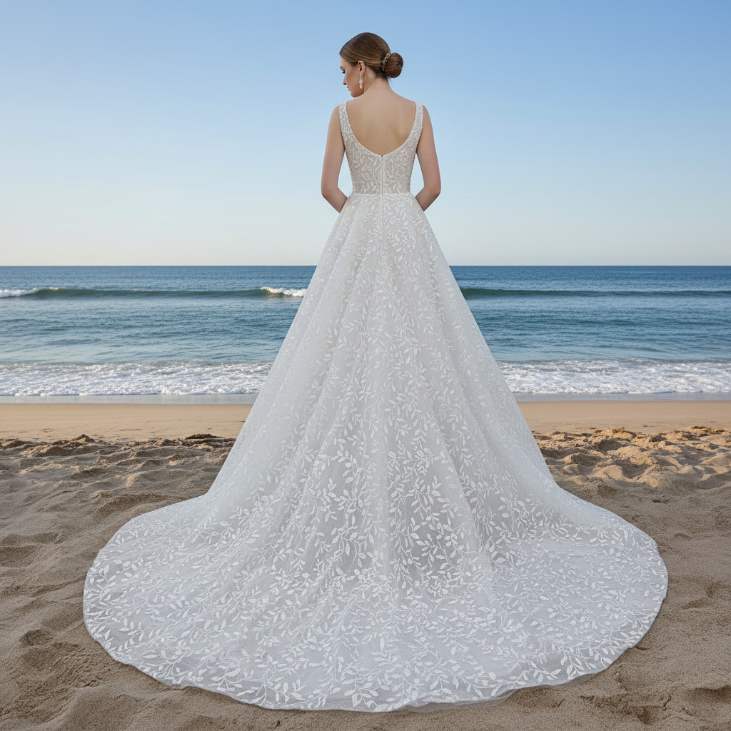 Elegant Square Neck A Line Lace Wedding Dress with Low Back Rosymae Elegant Square Neck A Line Lace Wedding Dress with Low Back Rosymae