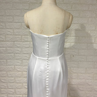 Elegant Strapless Straight Neck Soft Satin Mermaid Wedding Dress