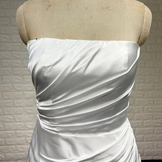 Elegant Strapless Straight Neck Soft Satin Mermaid Wedding Dress