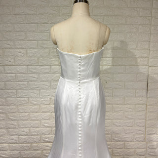 Elegant Strapless Straight Neck Soft Satin Mermaid Wedding Dress