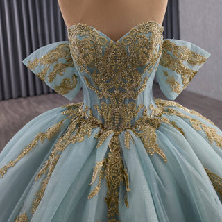Strapless Ball Gown Overskirt Dress with Royal Train and Delicate Beadwork - Rosymae