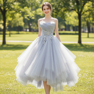 Strapless Knee Length Party/Cocktail Dresses for Women with Puffy Skir Rosymae Strapless Knee Length Party/Cocktail Dresses for Women with Puffy Skir Rosymae