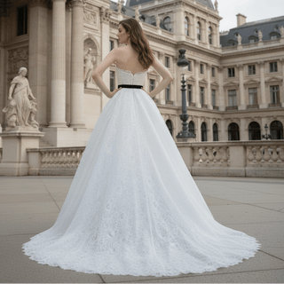Strapless Country Wedding Dresses Simple Lace Beach Bridal Gowns - Rosymae