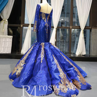 Strapless Emerald Green Mermaid Prom Dresses with Sleeves - Rosymae