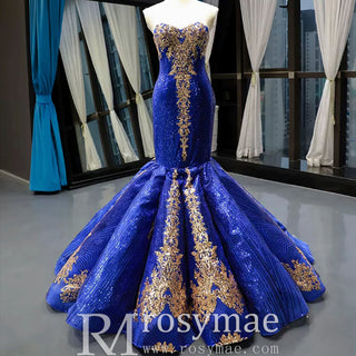 Strapless Emerald Green Mermaid Prom Dresses with Sleeves - Rosymae
