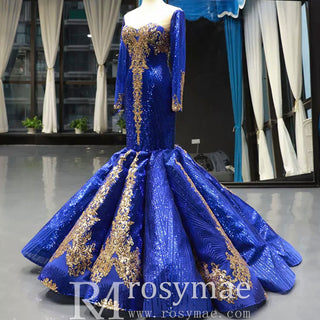 Strapless Emerald Green Mermaid Prom Dresses with Sleeves - Rosymae