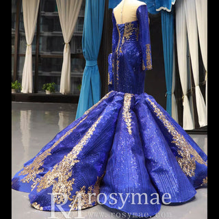 Strapless Emerald Green Mermaid Prom Dresses with Sleeves - Rosymae