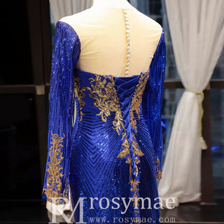 Strapless Emerald Green Mermaid Prom Dresses with Sleeves - Rosymae