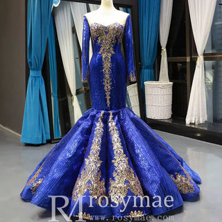 Strapless Emerald Green Mermaid Prom Dresses with Sleeves - Rosymae