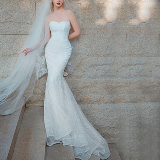 Lightweight Beach Mermaid Lace Bridal Wedding Dresses