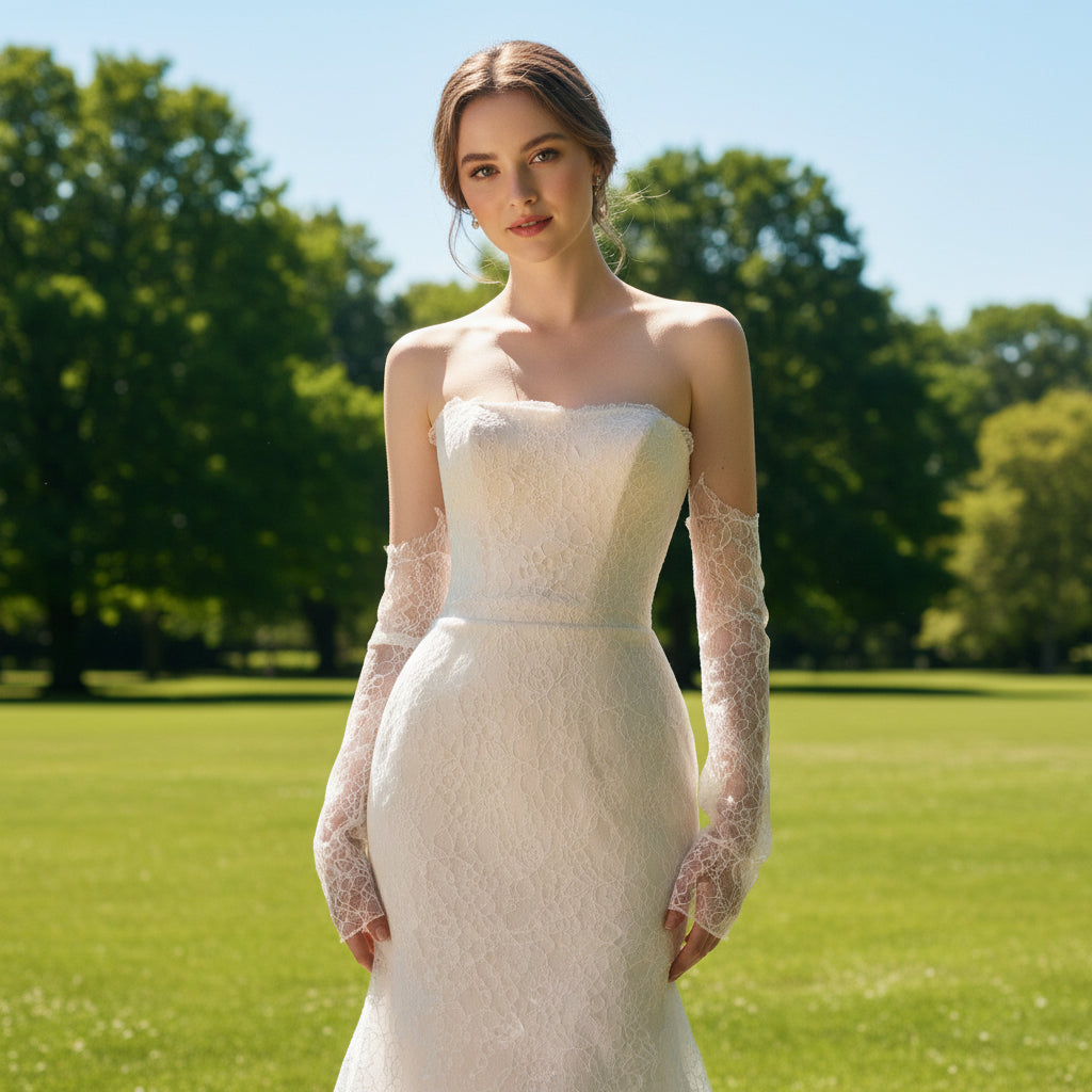 Vestidos de novia de novia de encaje de sirena de playa ligeros