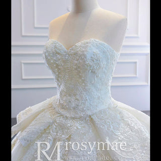 Strapless Lace Princess Wedding Dress Sweetheart Bridal Gown - Rosymae