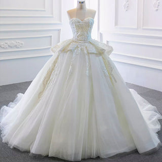 Strapless Lace Princess Wedding Dress Sweetheart Bridal Gown - Rosymae