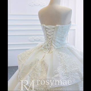 Strapless Lace Princess Wedding Dress Sweetheart Bridal Gown - Rosymae