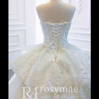 Strapless Lace Princess Wedding Dress Sweetheart Bridal Gown - Rosymae