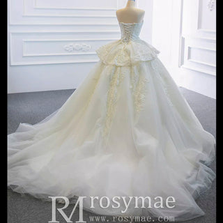 Strapless Lace Princess Wedding Dress Sweetheart Bridal Gown - Rosymae