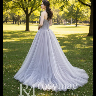 Strapless Lilac Dress for Prom & Formal with Sweetheart Neckline - Rosymae