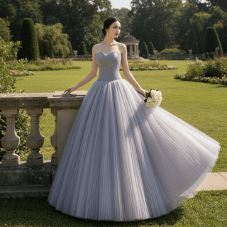 Strapless Lilac Dress for Prom & Formal with Sweetheart Neckline - Rosymae