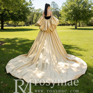 Strapless Mermaid Formal Dress Sweetheart Neck Prom Party Gown with Cape - Rosymae
