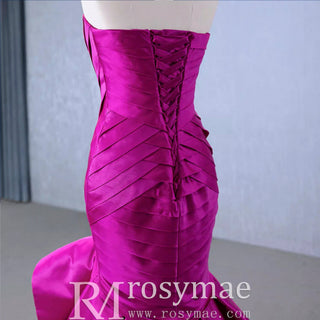 Strapless Mermaid High Low Formal Evening Dresses Pageant Gowns - Rosymae