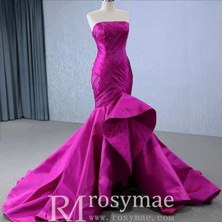 Strapless Mermaid High Low Formal Evening Dresses Pageant Gowns - Rosymae