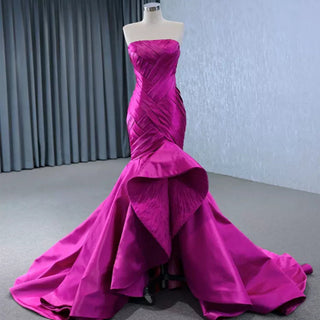 Strapless Mermaid High Low Formal Evening Dresses Pageant Gowns - Rosymae