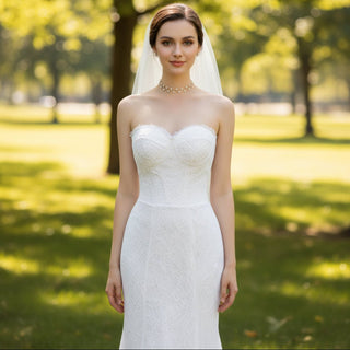 Strapless Mermaid Lace Wedding Dress with Sweetheart Neck - Rosymae