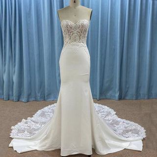 Strapless Mermaid Wedding Dress with Long and Sheer Fishtail - Rosymae