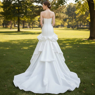 Strapless Mermaid Wedding Dress with Ruffles Skirt - Rosymae
