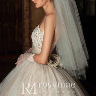 Timeless Strapless Ball gown Wedding Dress with Multi Level Tulle