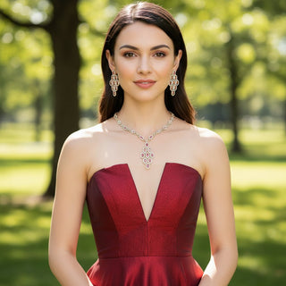 Strapless Open Back Red Bridesmaid Dress with Vneck - Rosymae