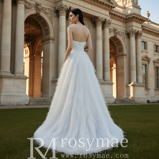 Strapless Ostrich Feather Wedding Dresses for the Couture Bride