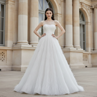 Strapless Ostrich Feather Wedding Dresses for the Couture Bride
