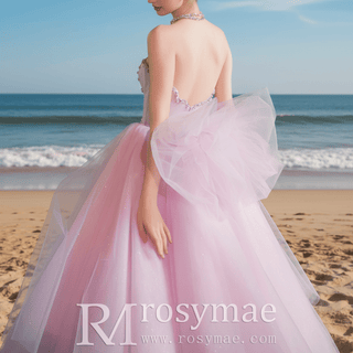 Strapless Pink Women's Cocktail & Party Dresses with Low Back - Rosymae