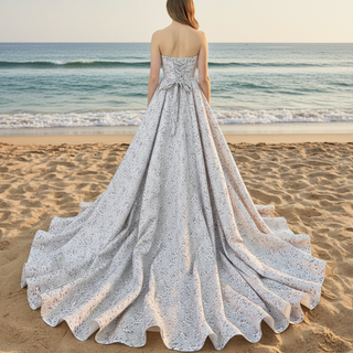 Romantic Strapless Floral Print Wedding Dresses & Gowns with A-line