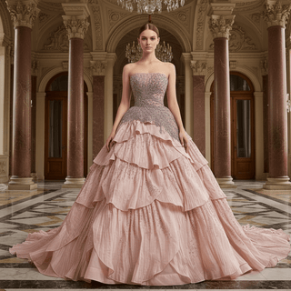 luxury beaded evening gown